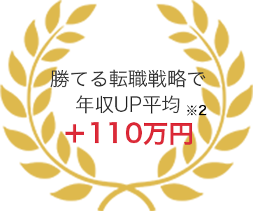 勝てる転職戦略で年収UP平均＋110万円